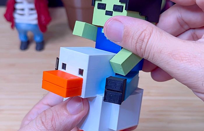 3D Printed Chicken Jockey from Minecraft Movie