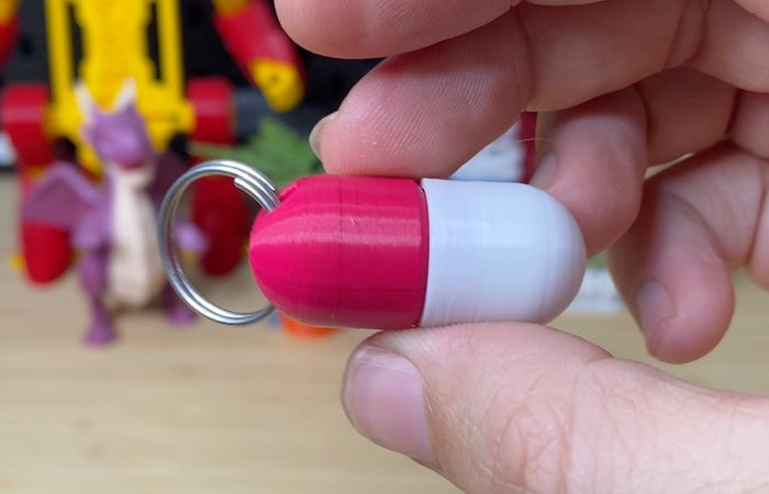 3D Printed Pill Keychain
