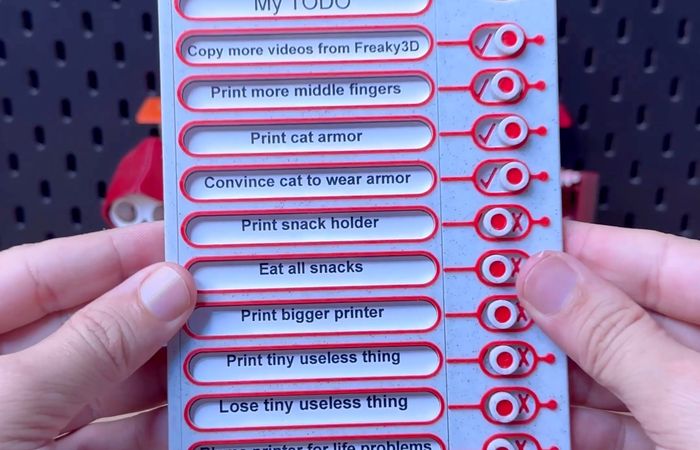 3D Printed Checklist Board