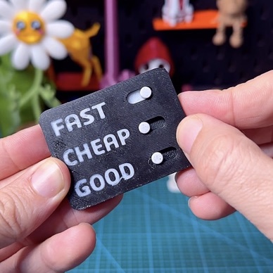 3D Printed Good Fast Cheap Fidget 
