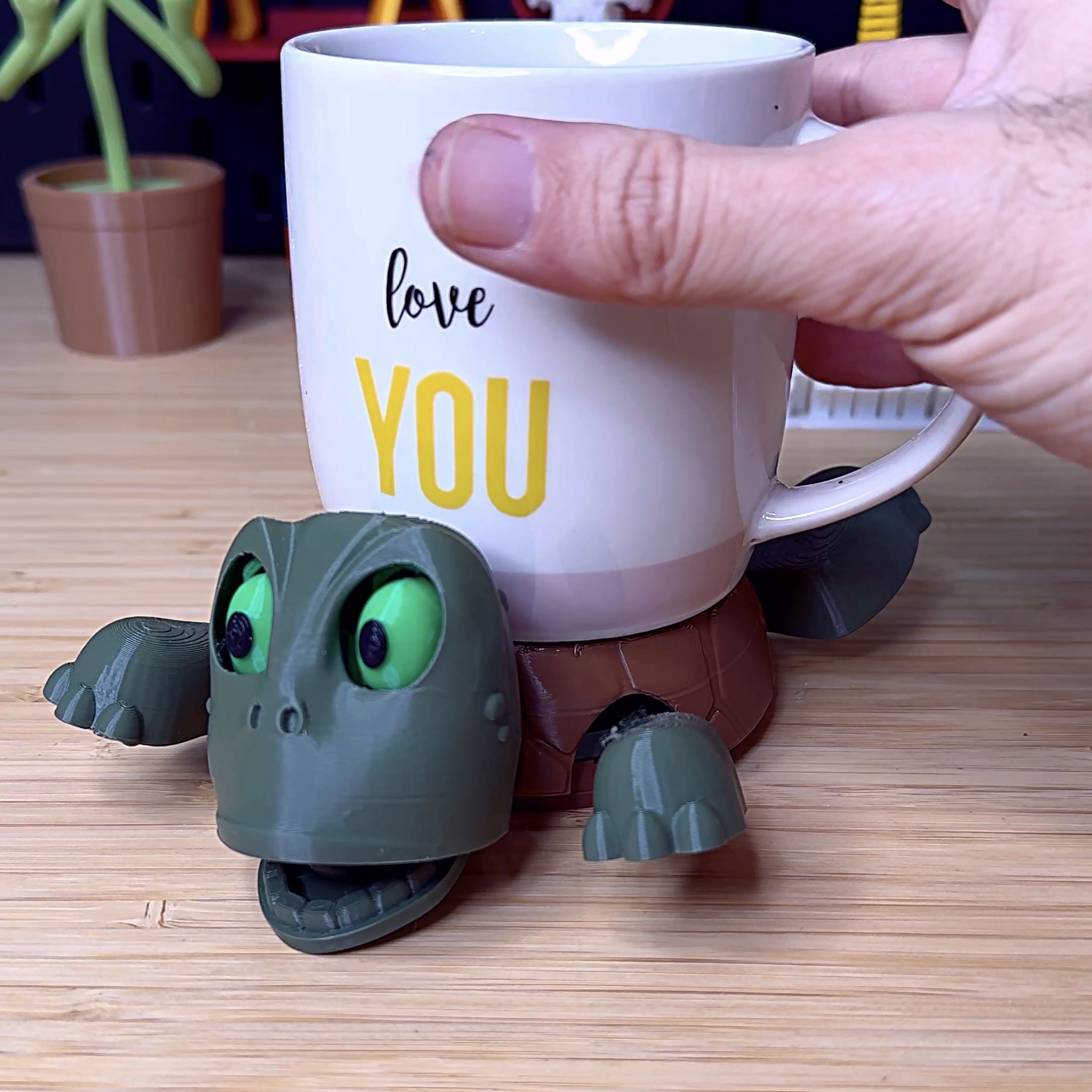 3D Printed Funny Turtle Cup Holder STL file