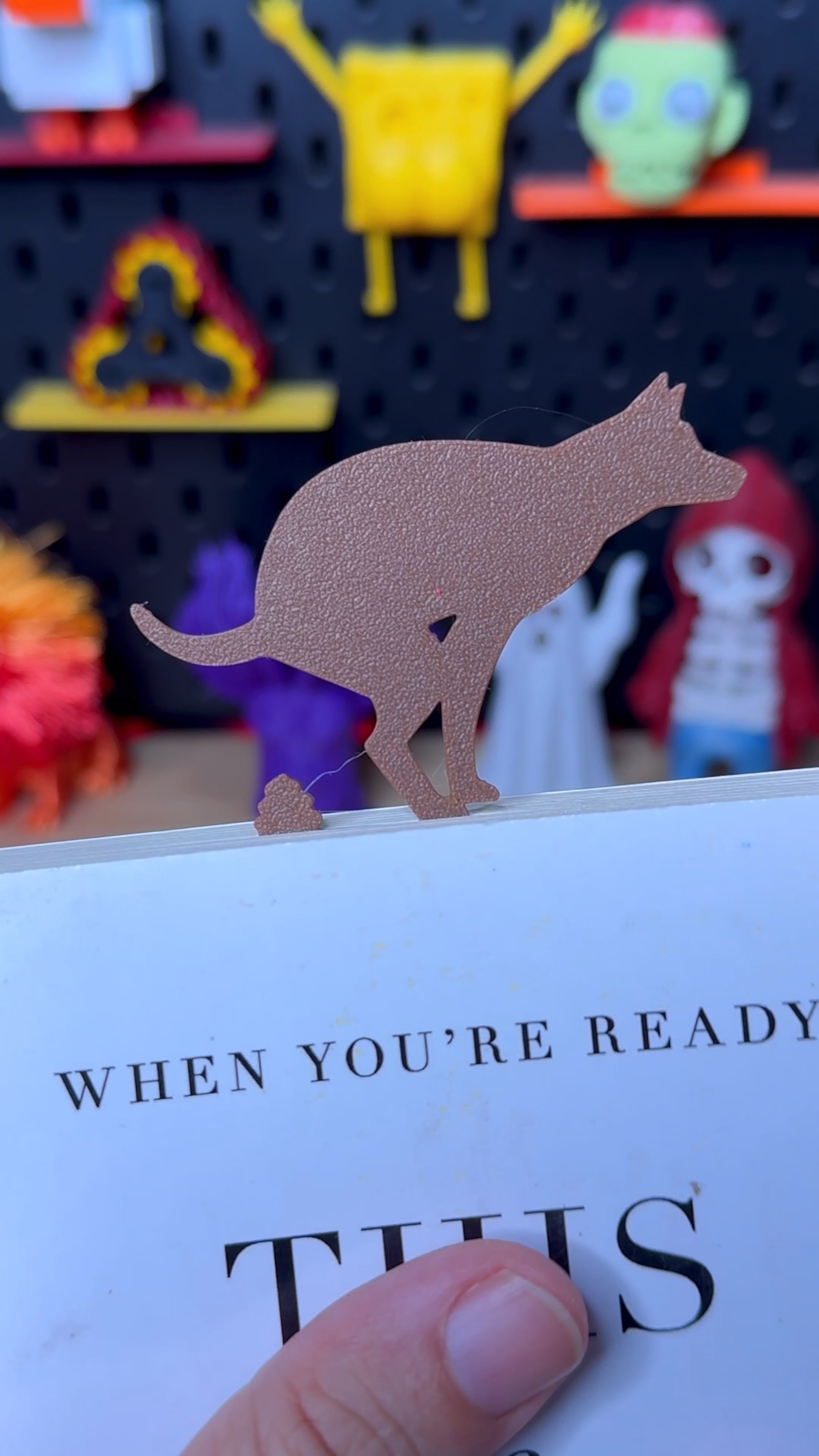 3D Printed Pooping Dog Bookmark