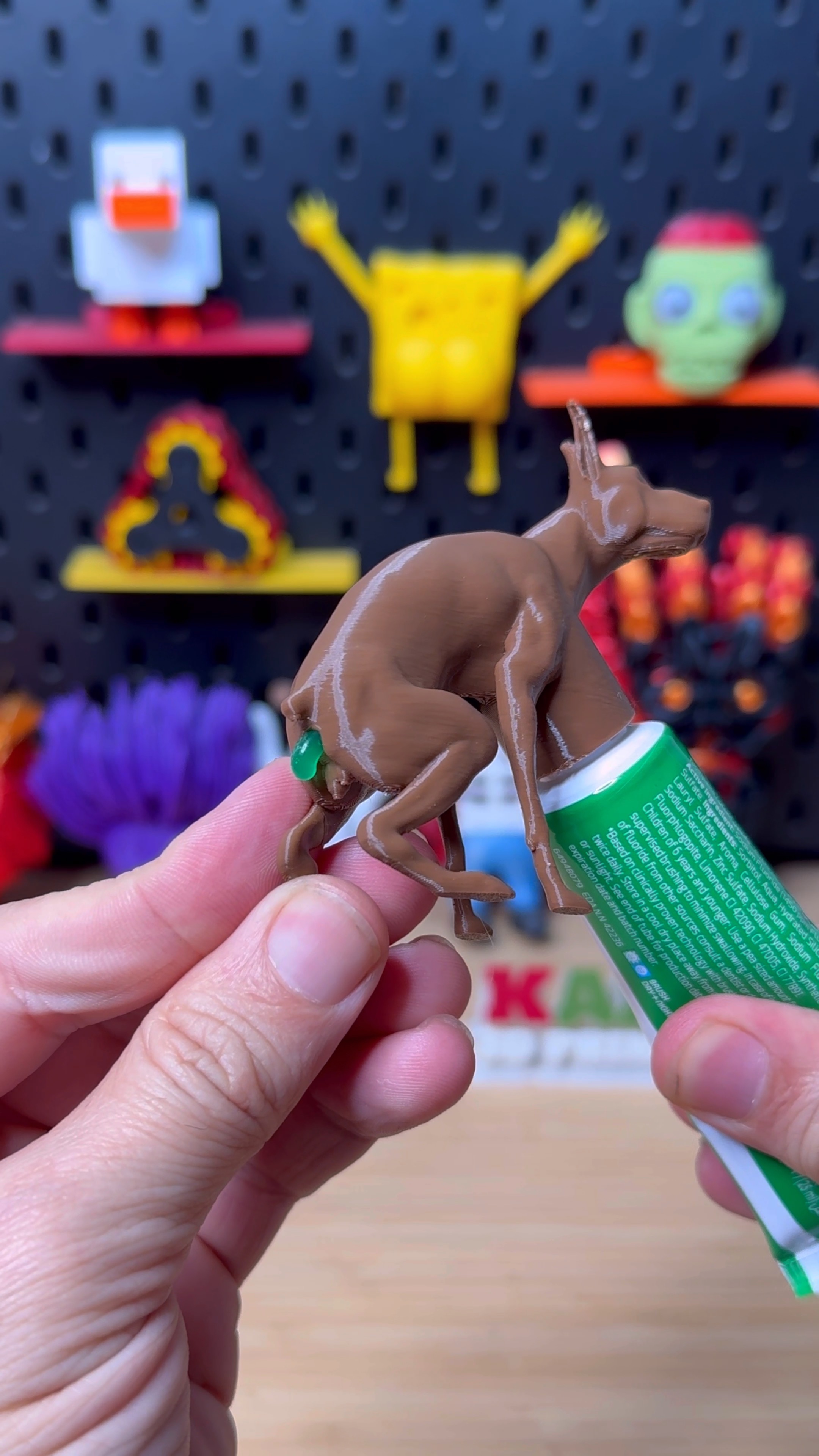 3D Printed Poopin Doberman Toothpaste