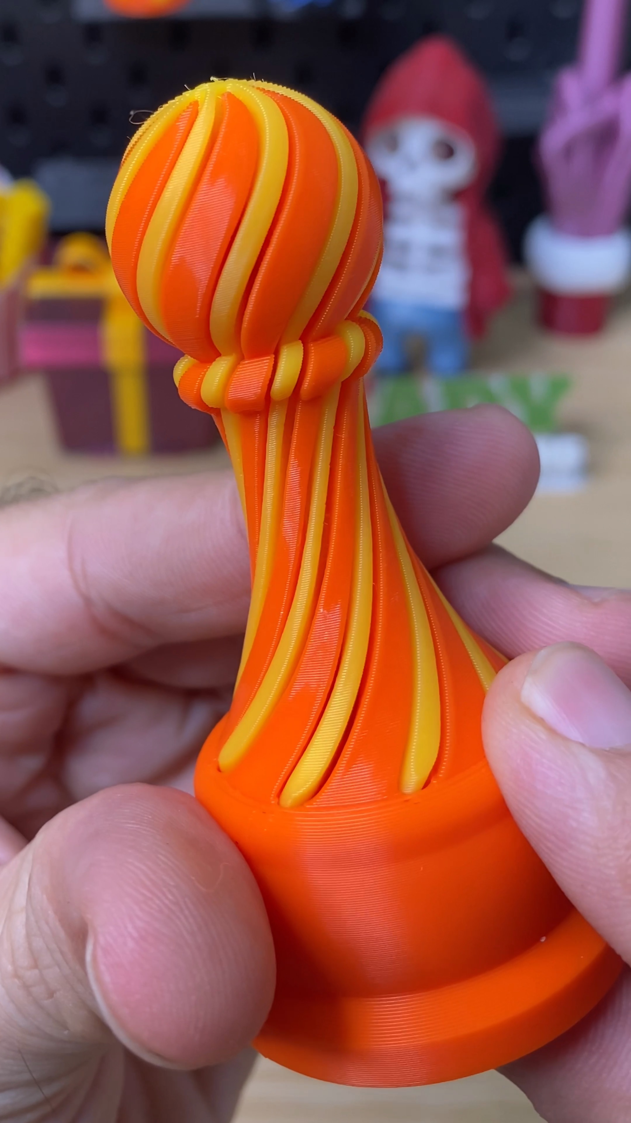3D Printed Pawn Chess Impossible Passthrough Fidget Toy