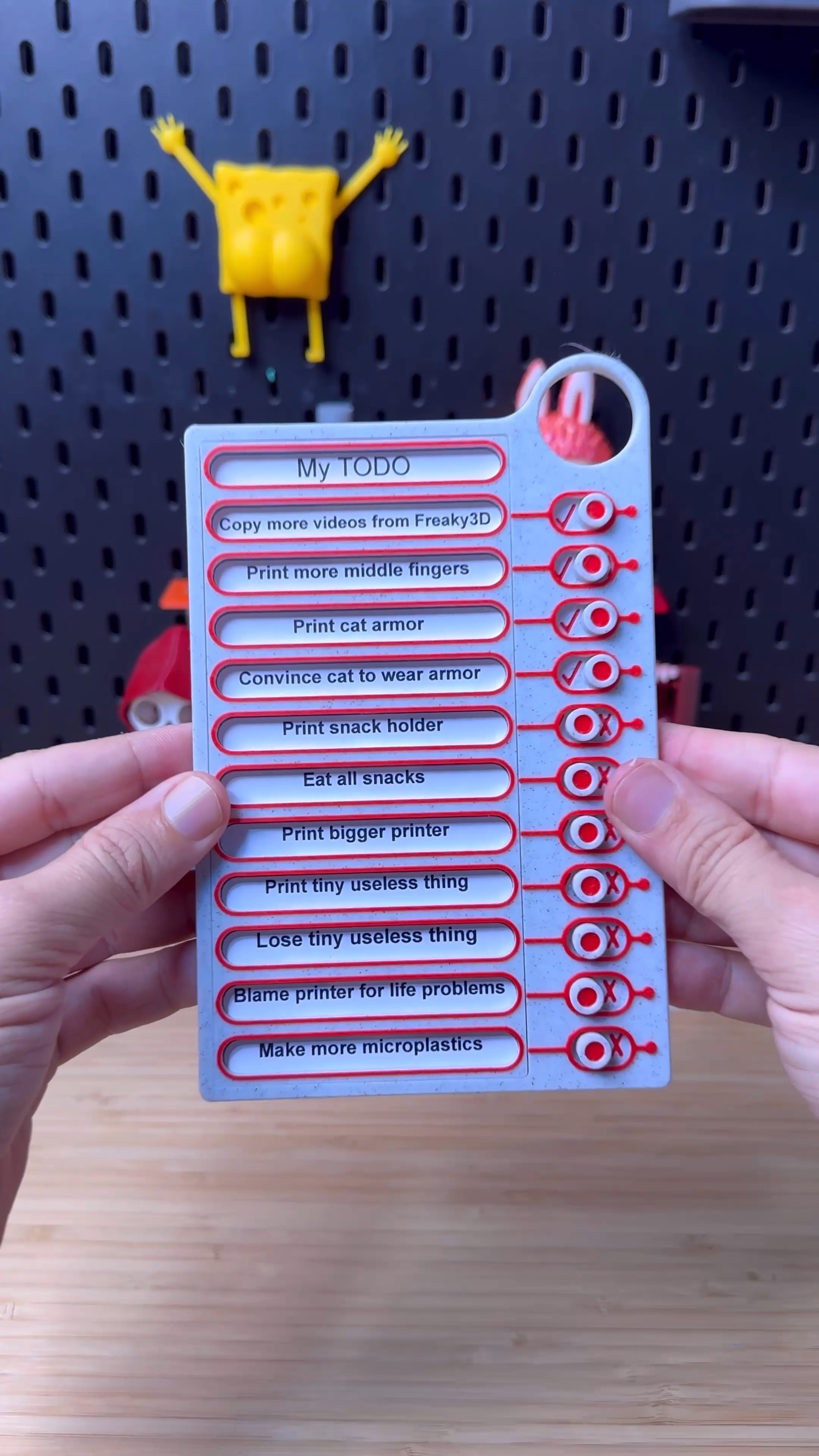 3D Printed Checklist Board STL file