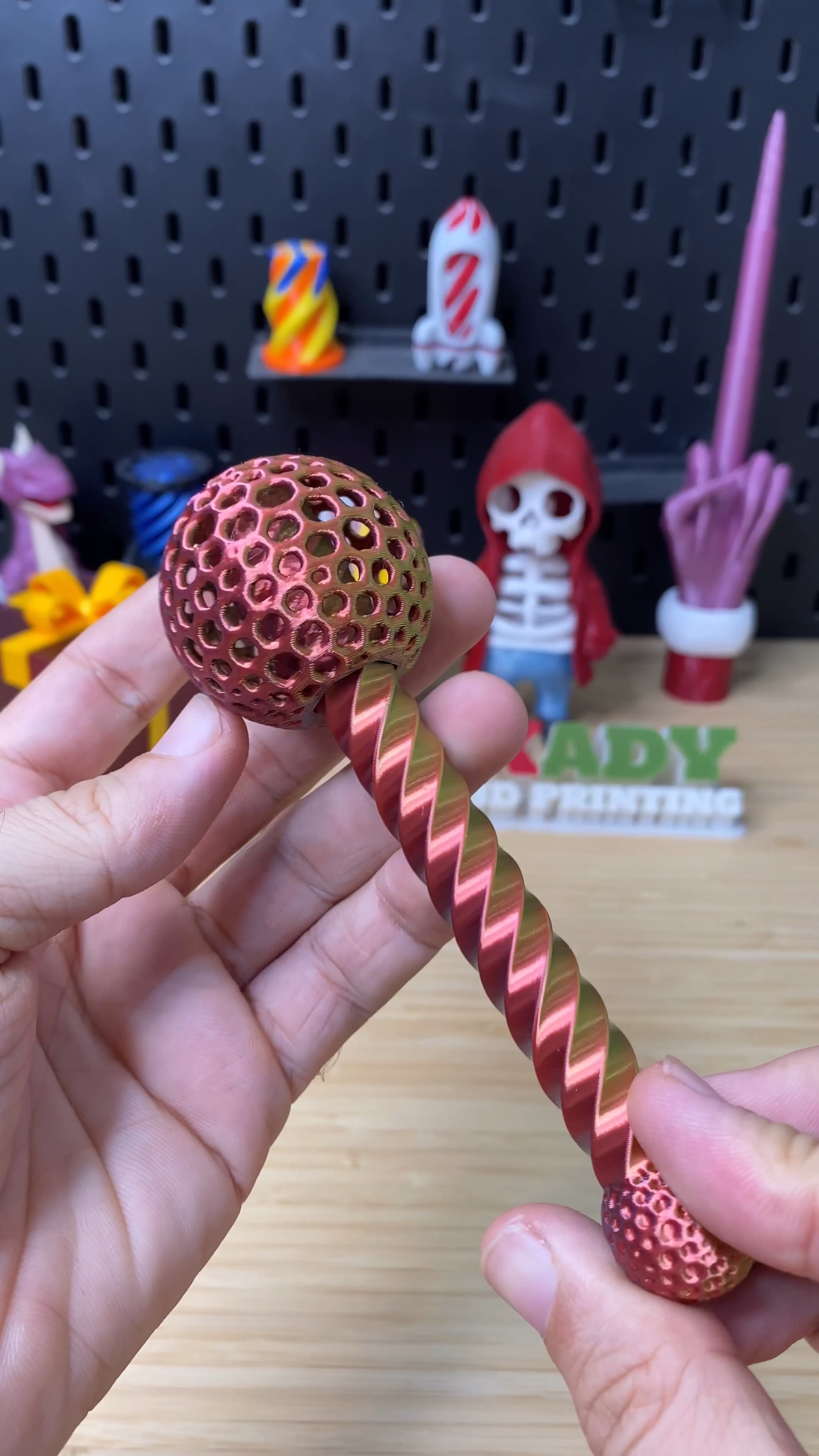 3D Printed Spiral Ball Drop Fidget