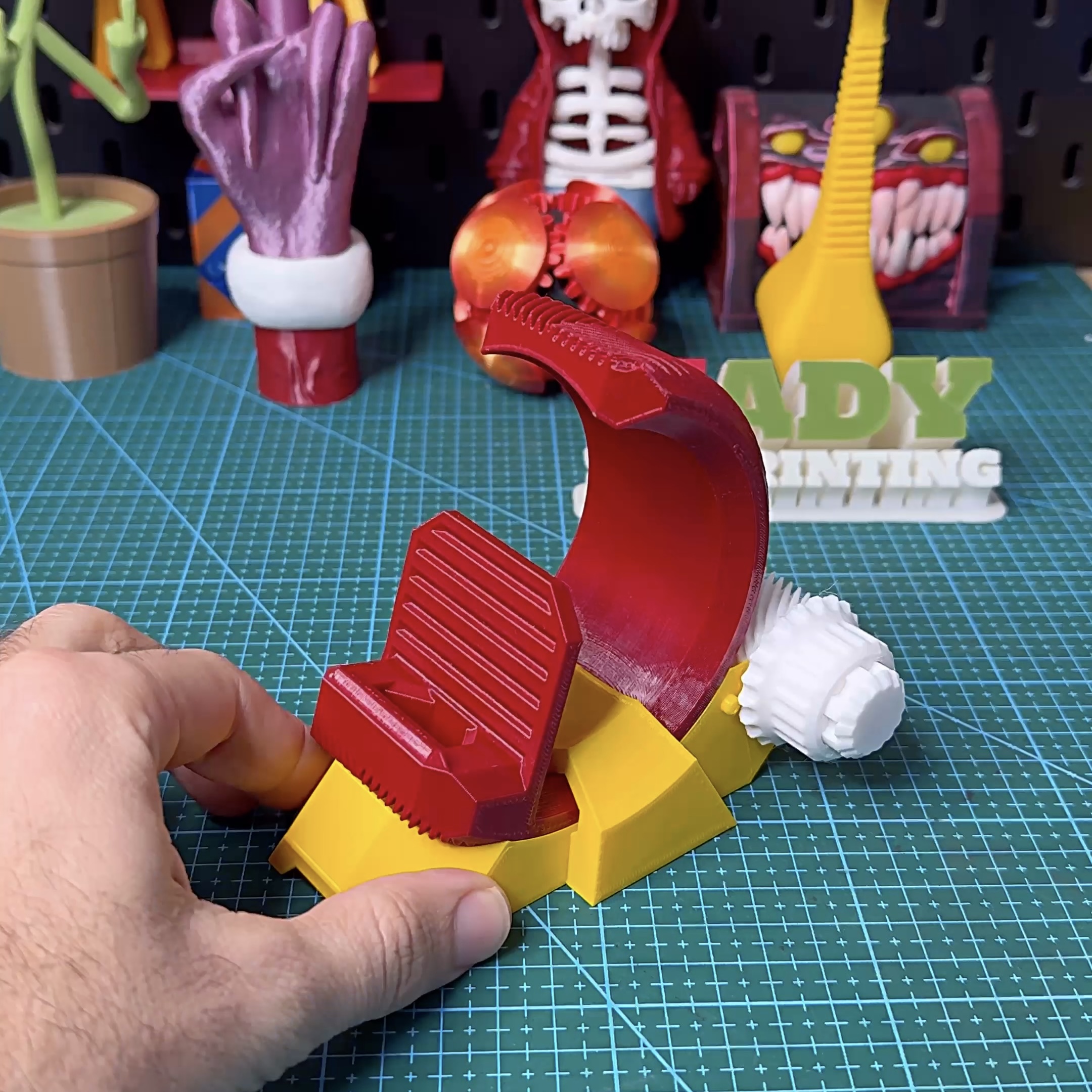 3D Printed Herringbone Gear Phone Stand STL file